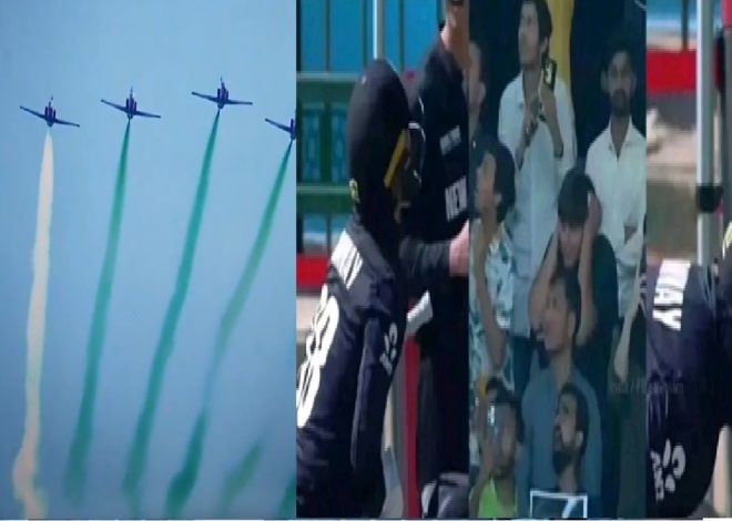 Batters and fans in New Zealand are scared after Fighter Jets Cross Karachi Stadium in the Champions Trophy 2025 video